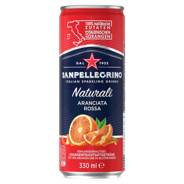 SANPELLEGRINO ČERVENÝ POMARANČ PLECH 0,33L (Z)+ZÁLOH 0,15€