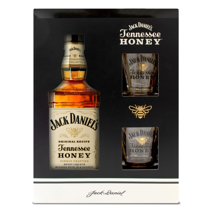 JACK DANIELS HONEY GB + 2 POHÁRE 35% 0,7L