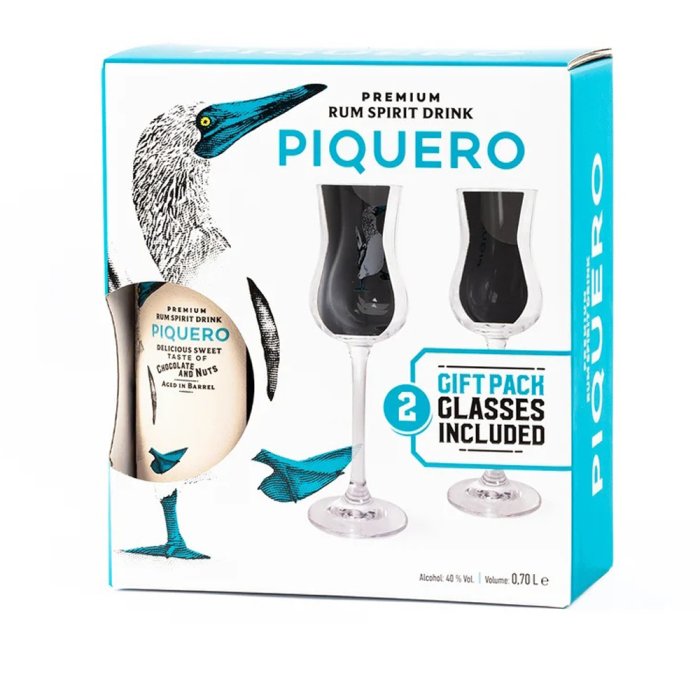 RUM PIQUERO ( 2 x POHÁR ) 40% 0,7L